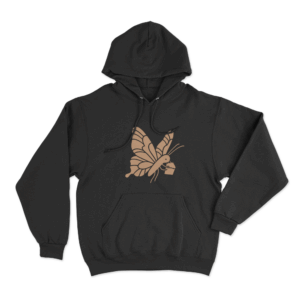 Butterfly Tag Unisex Hoodie Black