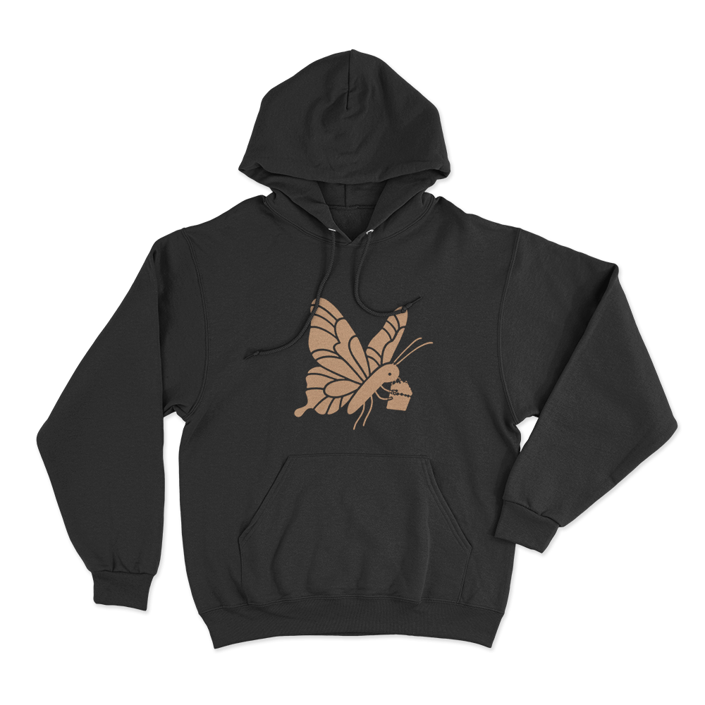 Butterfly Tag Unisex Hoodie Black Butterfly Tag Unisex Hoodie Black