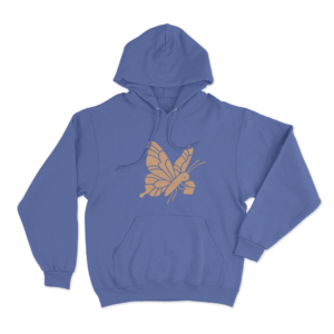 Butterfly Tag Unisex Hoodie Blue