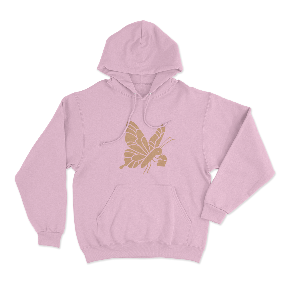Butterfly Tag Unisex Hoodie Pink Butterfly Tag Unisex Hoodie Pink