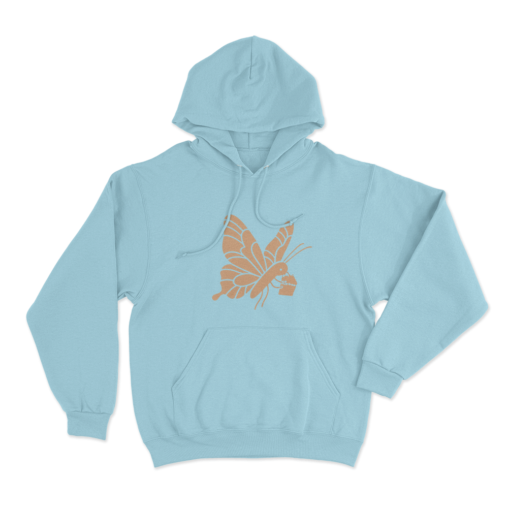 Butterfly Tag Unisex Hoodie Sky Blue Butterfly Tag Unisex Hoodie Sky Blue