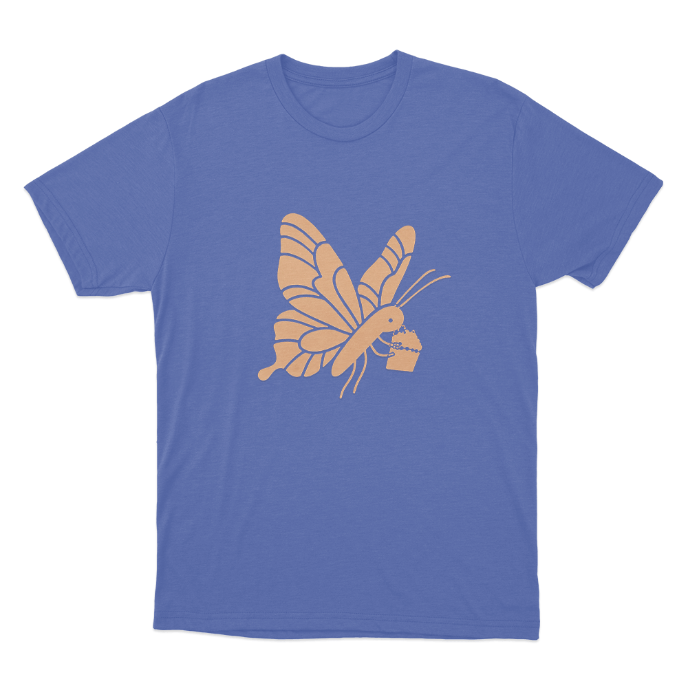 Butterfly Tag Unisex T Shirt Blue Butterfly Tag Unisex T Shirt Blue