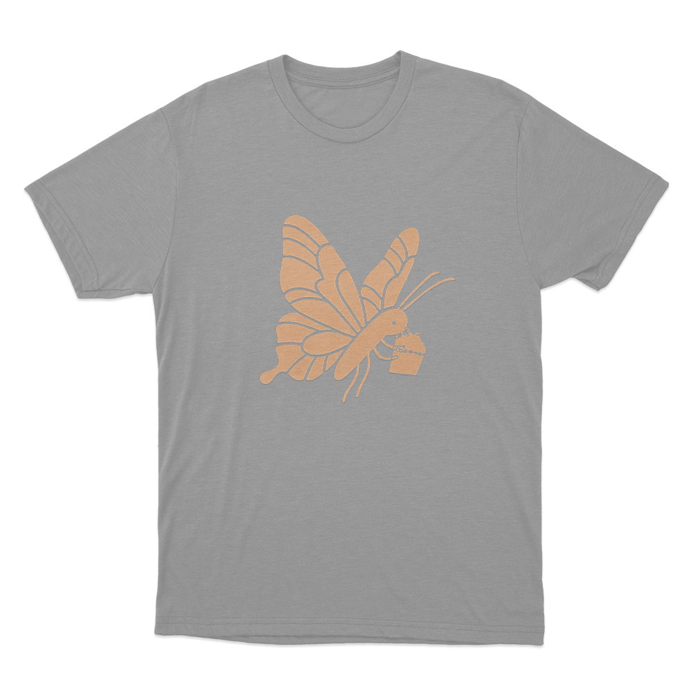 Butterfly Tag Unisex T Shirt Grey Butterfly Tag Unisex T Shirt Grey