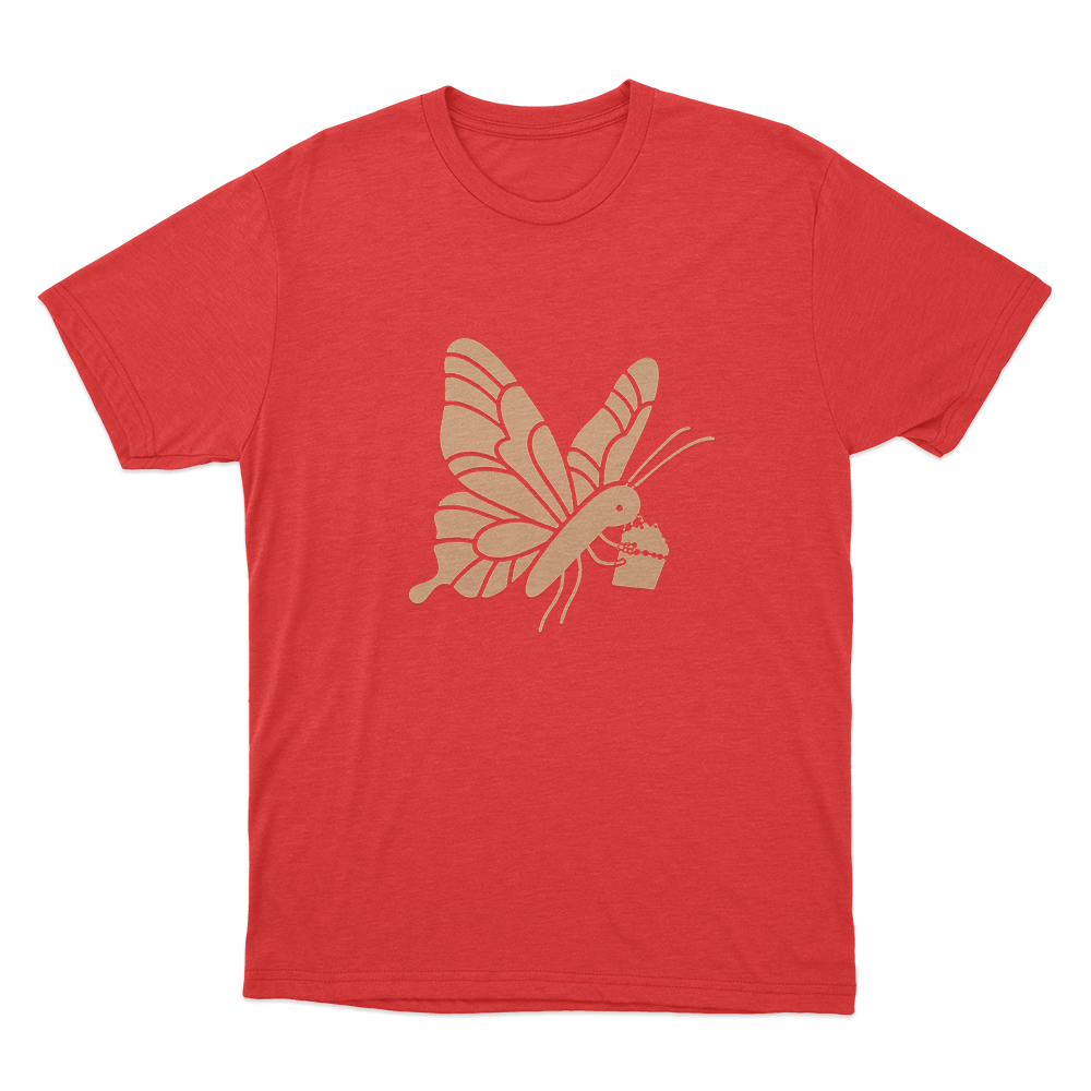 Butterfly Tag Unisex T Shirt Red Butterfly Tag Unisex T Shirt Red