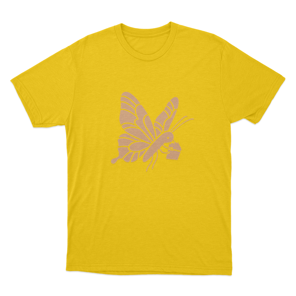 Butterfly Tag Unisex T Shirt Yellow Butterfly Tag Unisex T Shirt Yellow