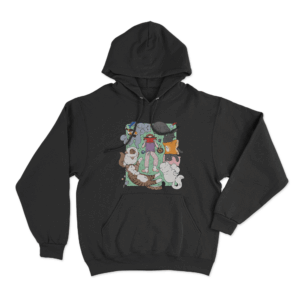 Lilsimsie Cats Books Unisex Hoodie Black