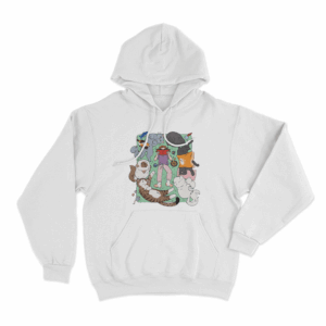 Lilsimsie Cats Books Unisex Hoodie White