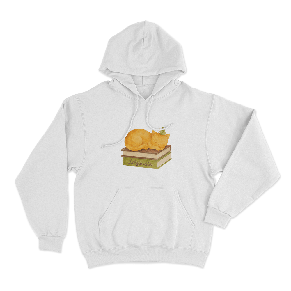 Lilsimsie Cozy Cat Nap Unisex Hoodie White Lilsimsie Cozy Cat Nap Unisex Hoodie White