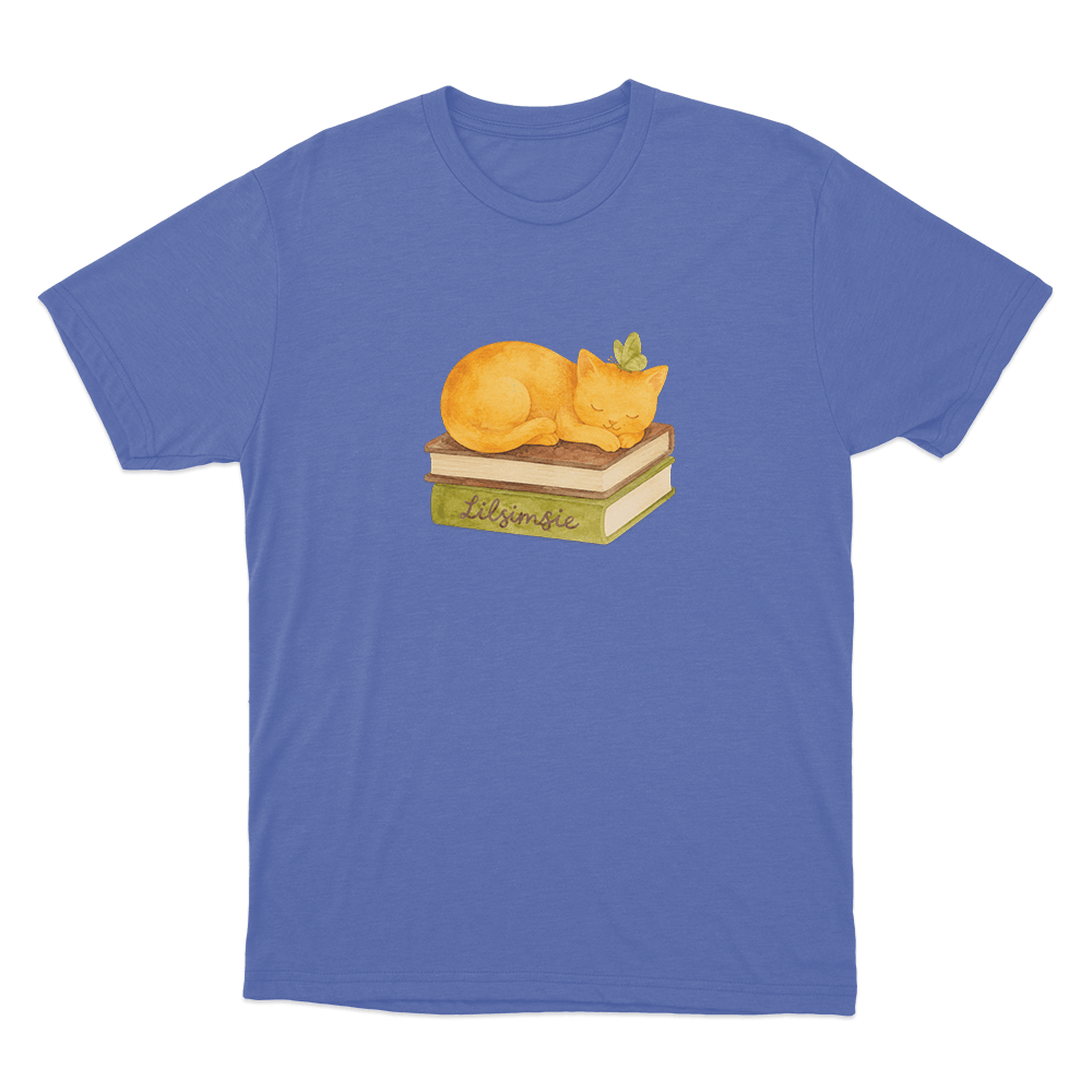 Lilsimsie Cozy Cat Nap Unisex T Shirt Blue Lilsimsie Cozy Cat Nap Unisex T Shirt Blue