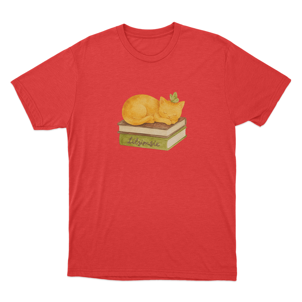 Lilsimsie Cozy Cat Nap Unisex T Shirt Red Lilsimsie Cozy Cat Nap Unisex T Shirt Red