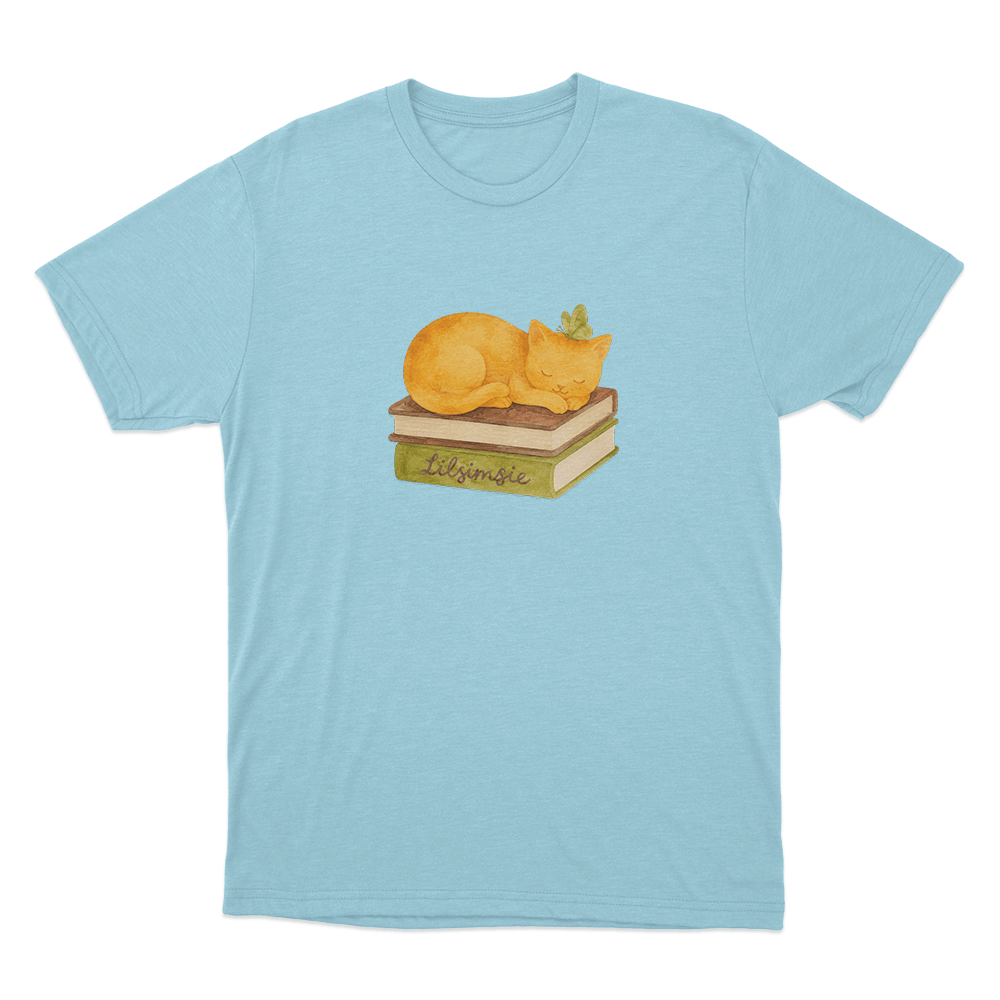 Lilsimsie Cozy Cat Nap Unisex T Shirt Sky Blue Lilsimsie Cozy Cat Nap Unisex T Shirt Sky Blue