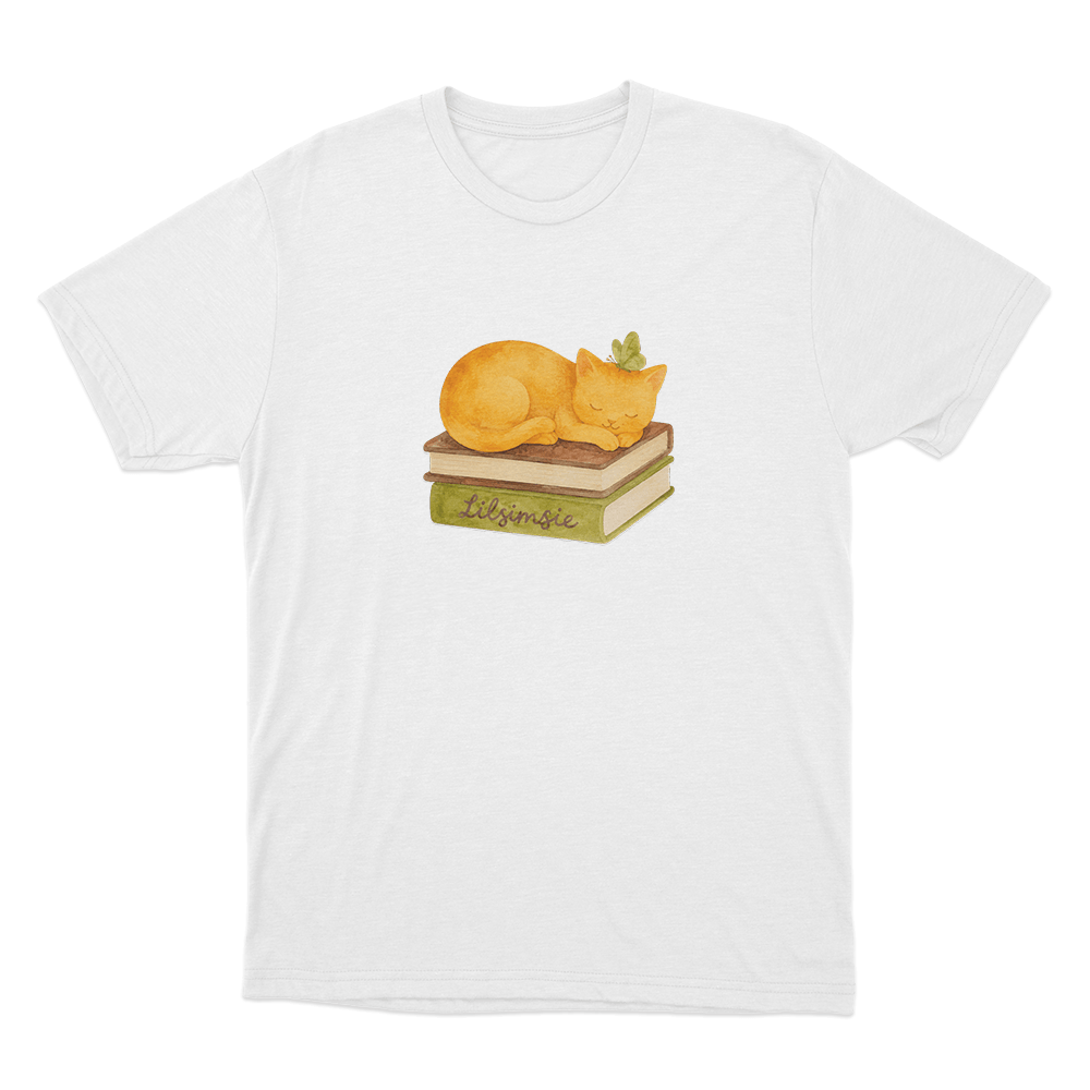Lilsimsie Cozy Cat Nap Unisex T Shirt White Lilsimsie Cozy Cat Nap Unisex T Shirt White