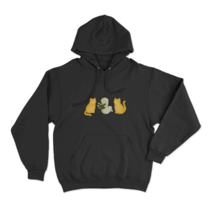 Lilsimsie Cute Cats Reading Unisex Hoodie Black
