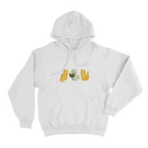 Lilsimsie Cute Cats Reading Unisex Hoodie White