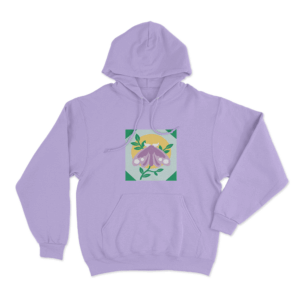 Moth Floral Moon Unisex Hoodie Purple