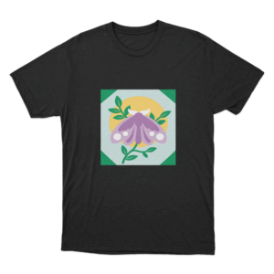Moth Floral Moon Unisex T Shirt Black
