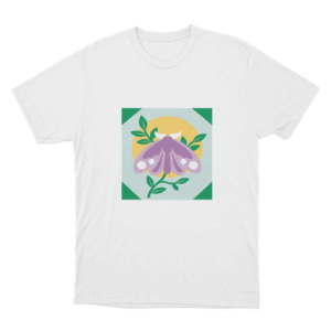 Moth Floral Moon Unisex T Shirt White