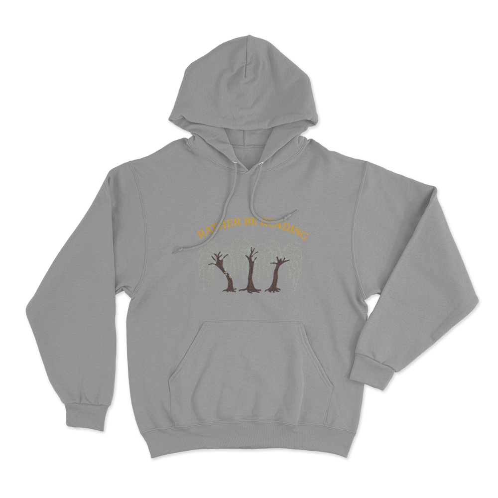 Rather Be Reading Trees Unisex Hoodie Grey Rather Be Reading Trees Unisex Hoodie Grey