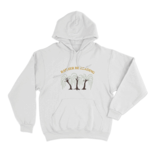 Rather Be Reading Trees Unisex Hoodie White